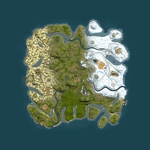 Rust map seed 1, 4200x4200m top-down preview