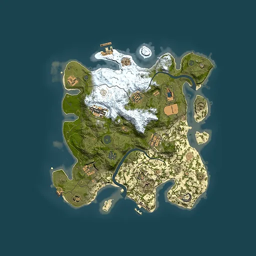 Rust map seed 899305467, 3500x3500m top-down preview