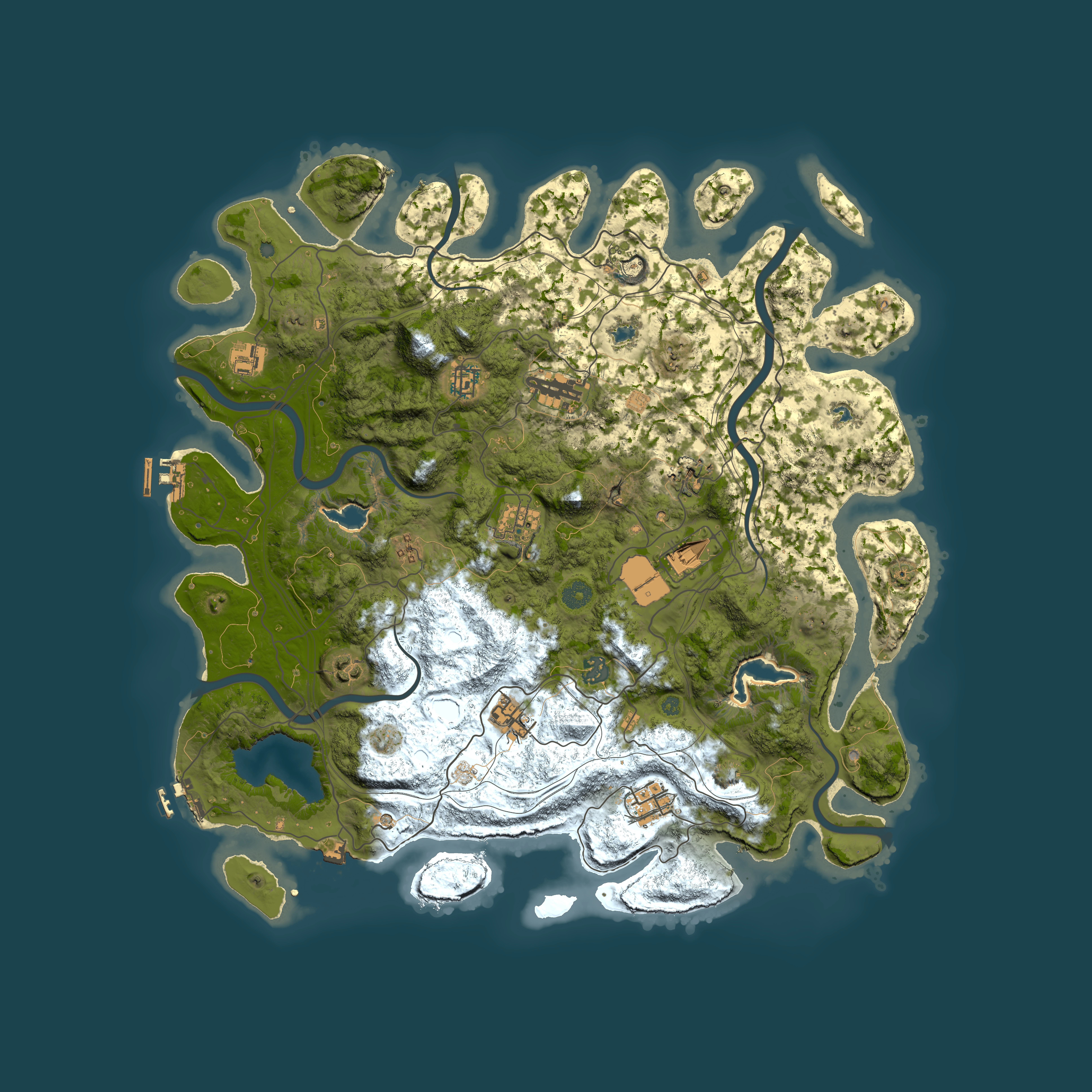Full top-down render of Rust map seed 939636677, 4500x4500m