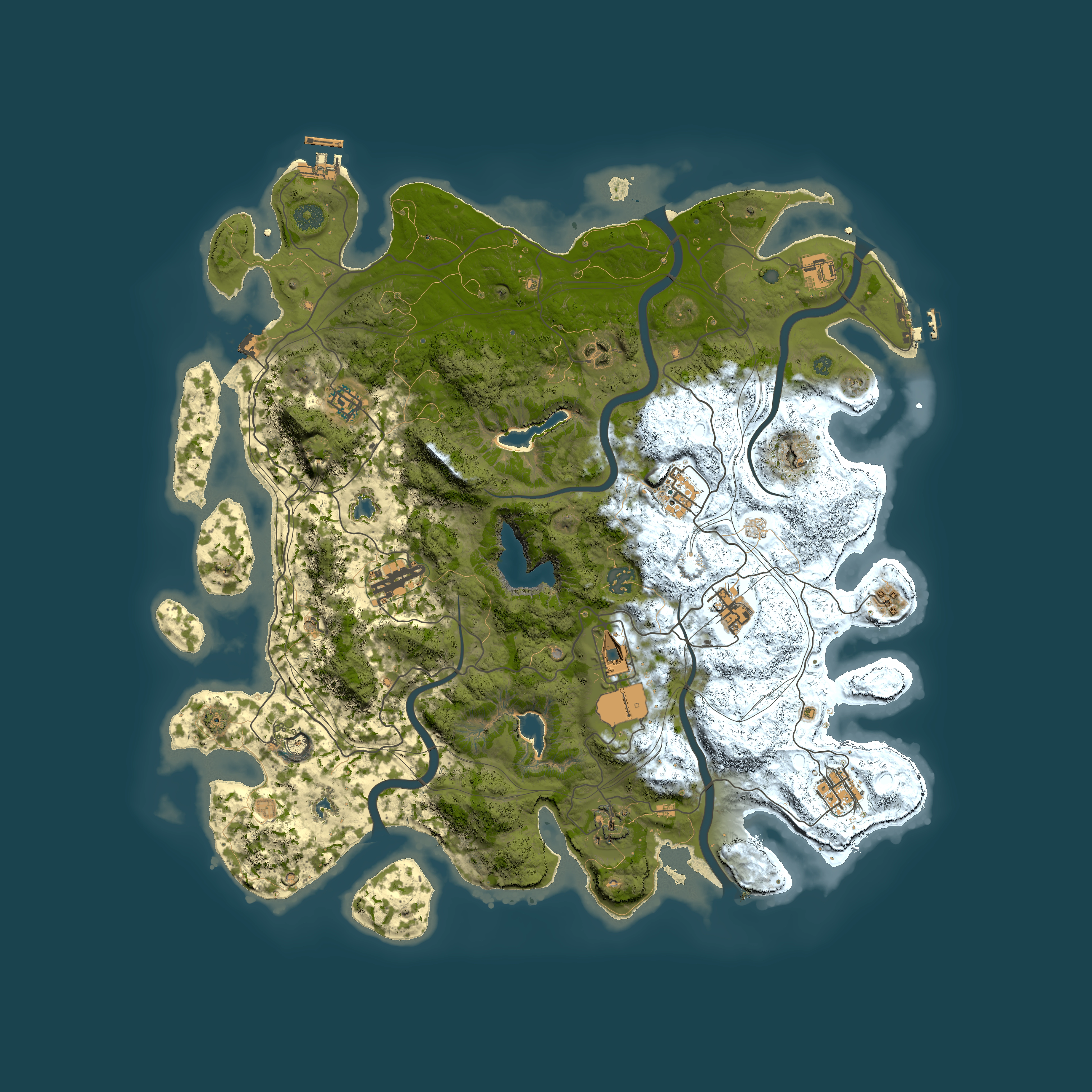 Full top-down render of Rust map seed 1677883587, 4500x4500m