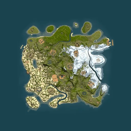 Rust map seed 1436925870, 3500x3500m top-down preview