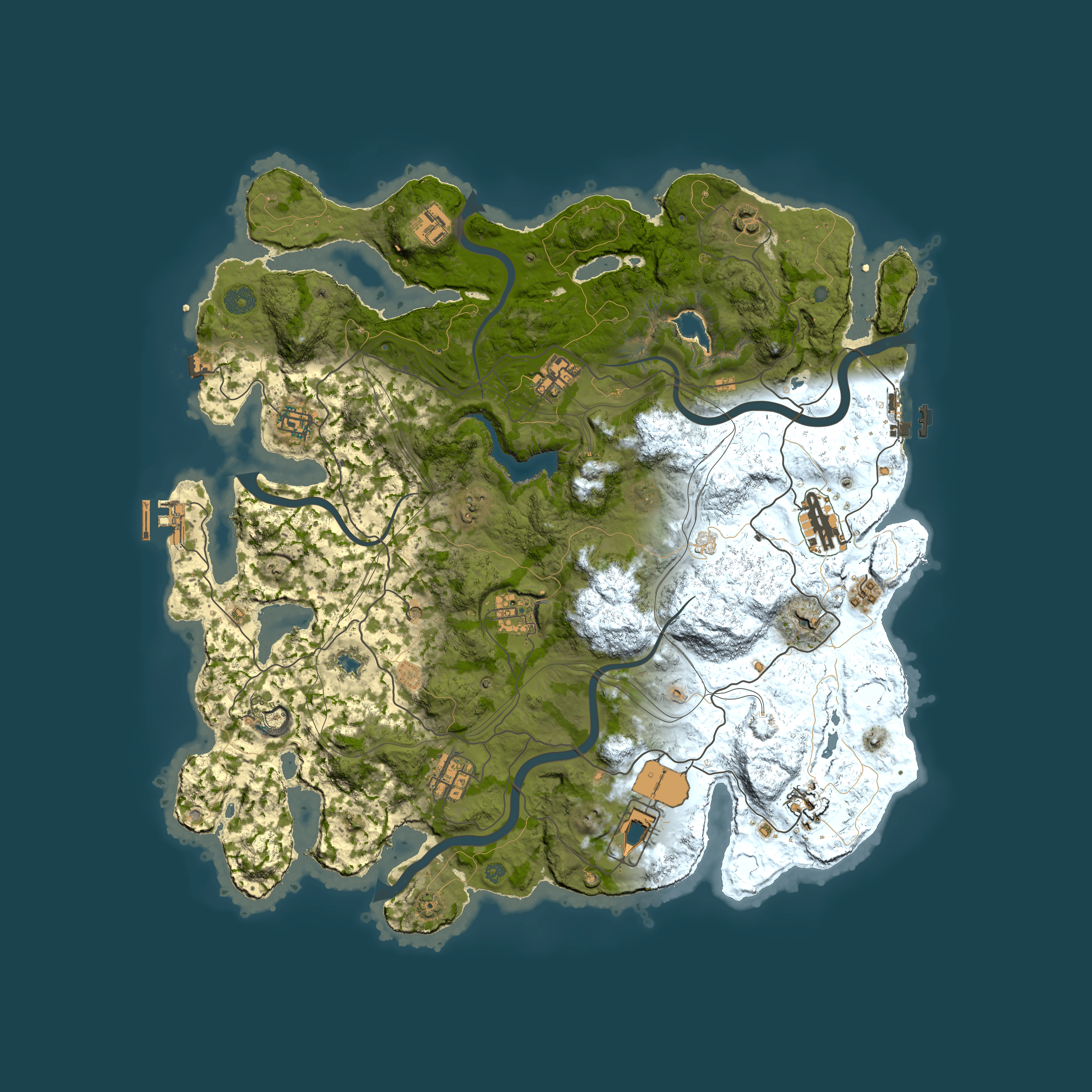 Full top-down render of Rust map seed 1337, 4250x4250m