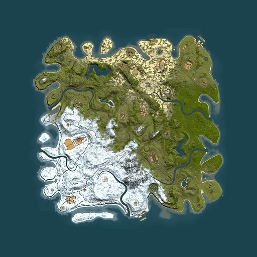 Rust map seed 1764314428, 5000x5000m top-down preview