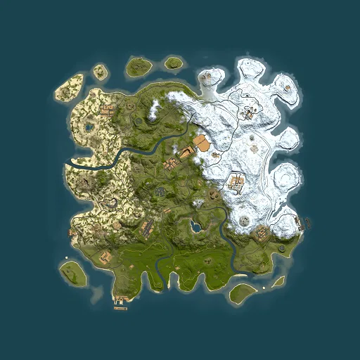 Rust map seed 0, 4250x4250m top-down preview