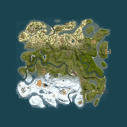 Rust map seed 1, 4200x4200m top-down preview