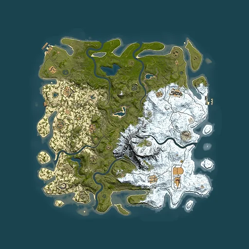 Rust map seed 1262971634, 5000x5000m top-down preview