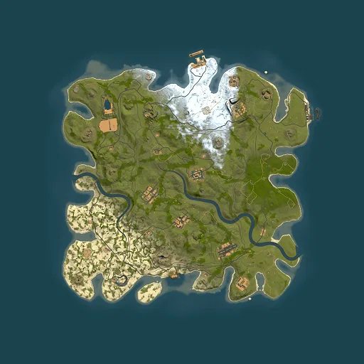 Rust map seed 1337, 4000x4000m top-down preview