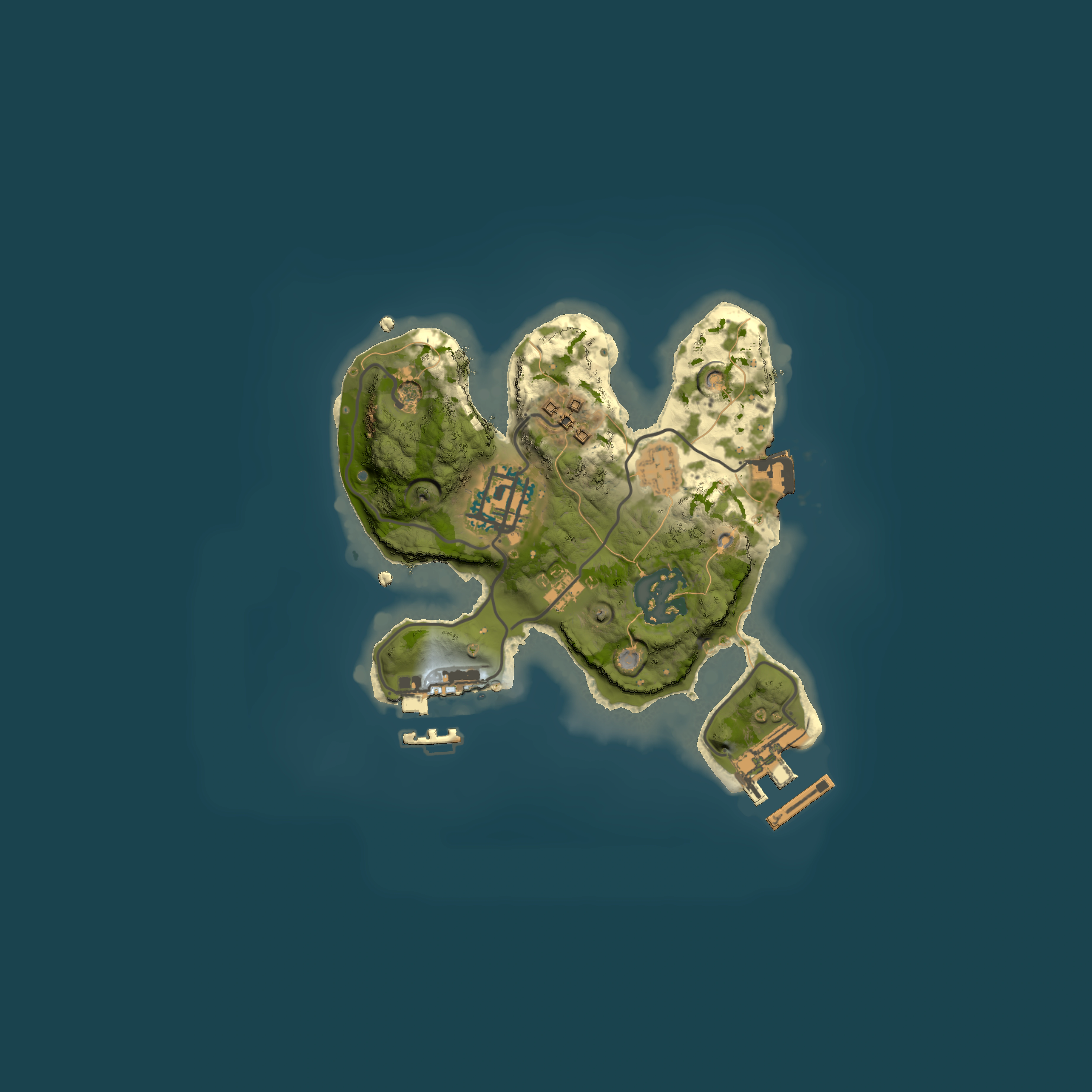 Full top-down render of Rust map seed 1692501697, 2000x2000m