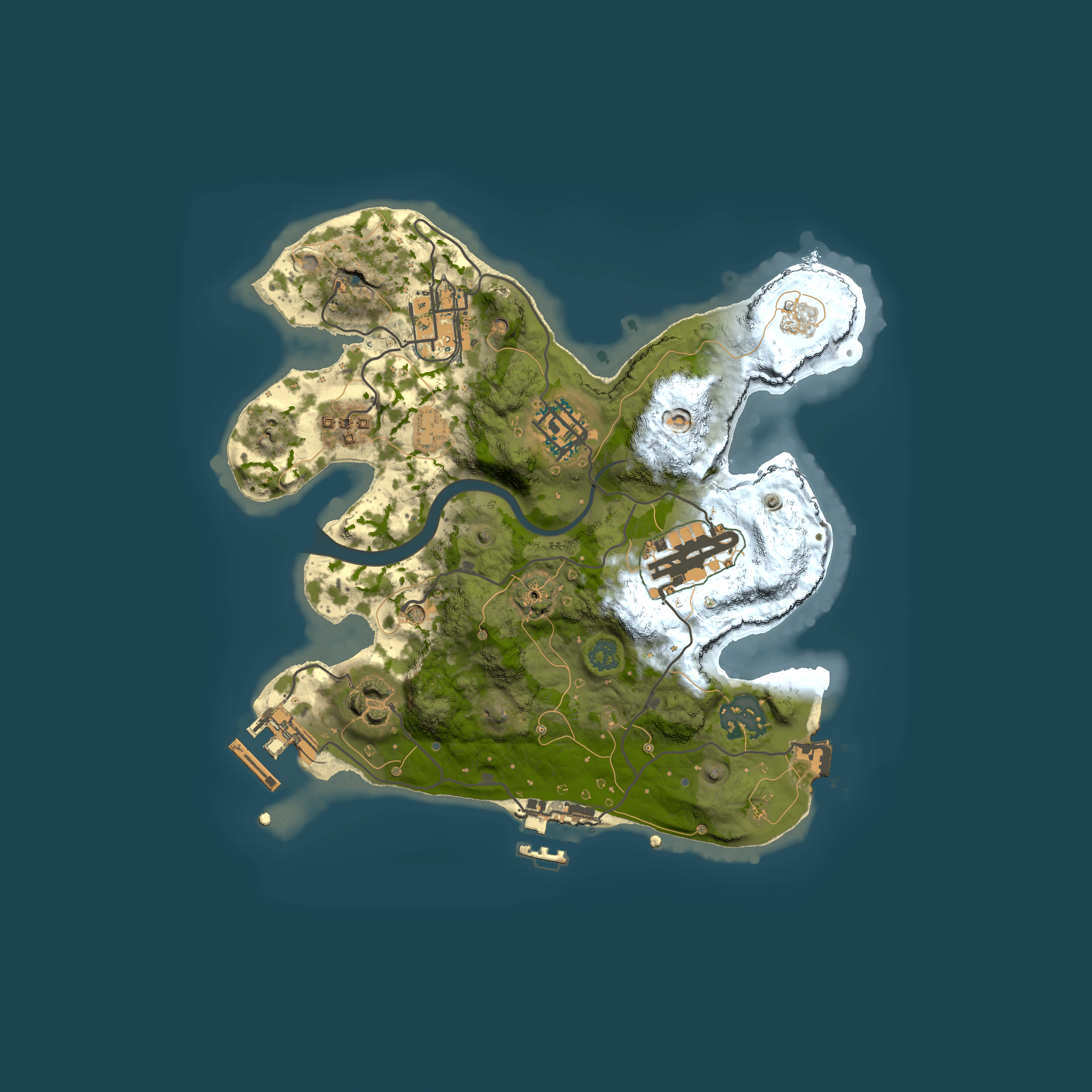 Full top-down render of Rust map seed 588709846, 2500x2500m