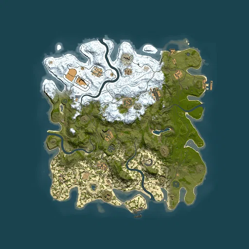 Rust map seed 0, 4250x4250m top-down preview