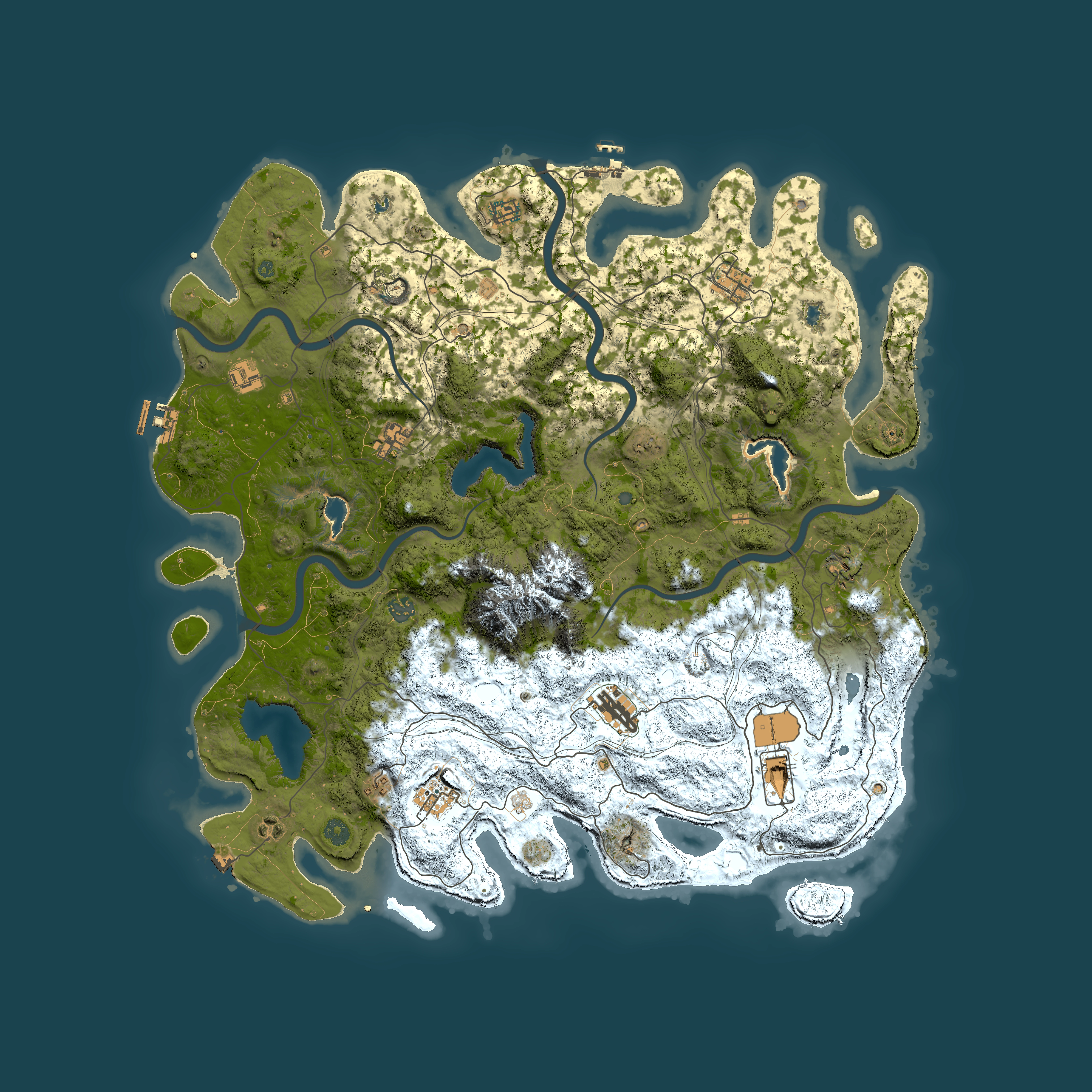 Full top-down render of Rust map seed 1996704076, 5000x5000m