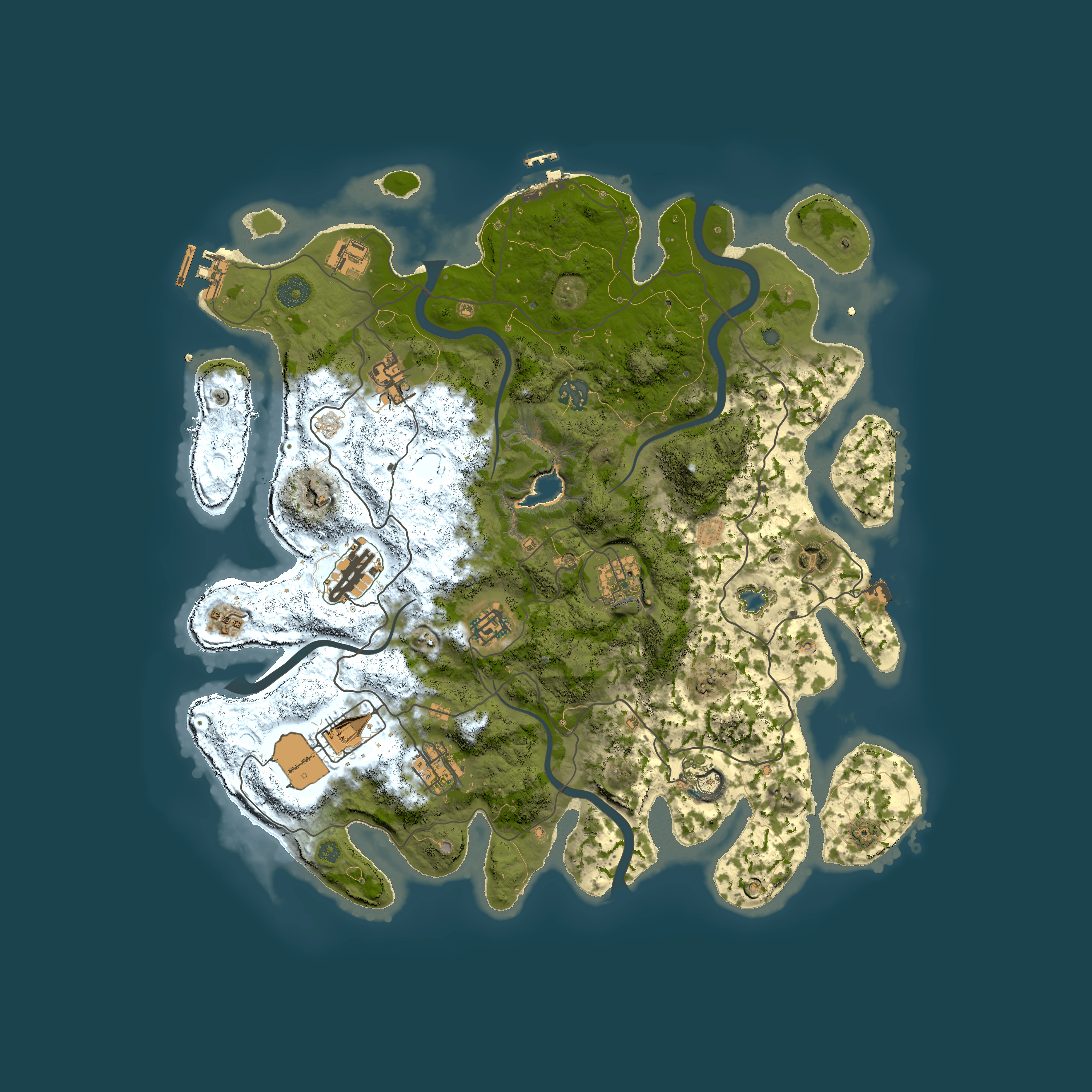 Full top-down render of Rust map seed 363639795, 4000x4000m