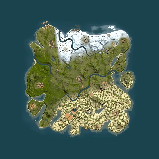 Rust map seed 87231280, 3800x3800m top-down preview