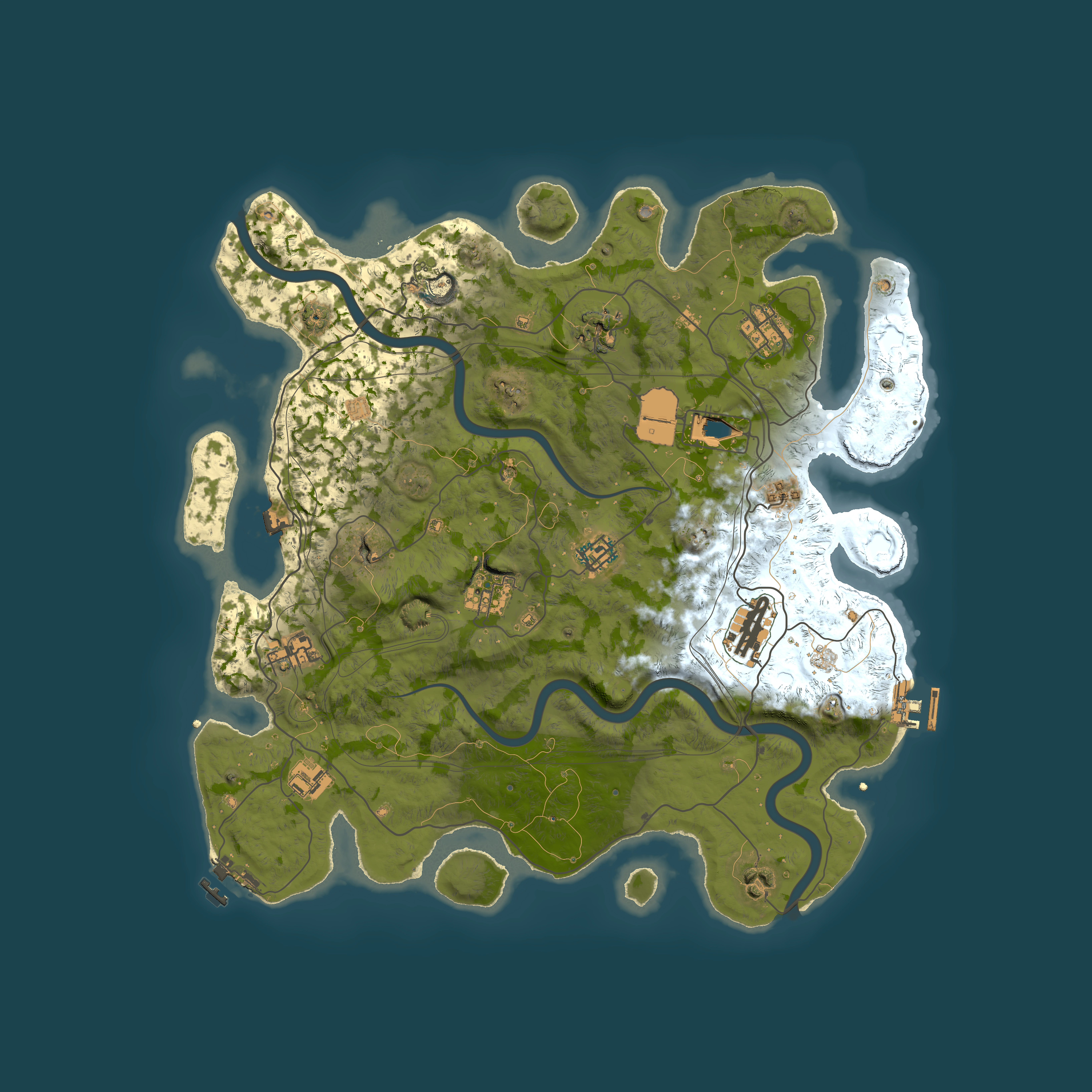 Full top-down render of Rust map seed 1112022, 4000x4000m