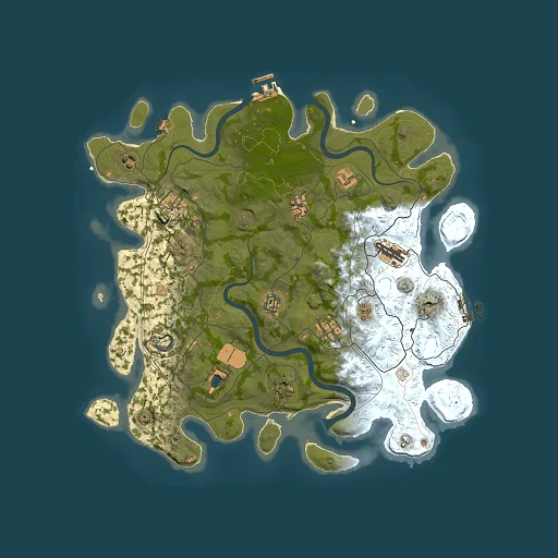 Rust map seed 1337, 4000x4000m top-down preview