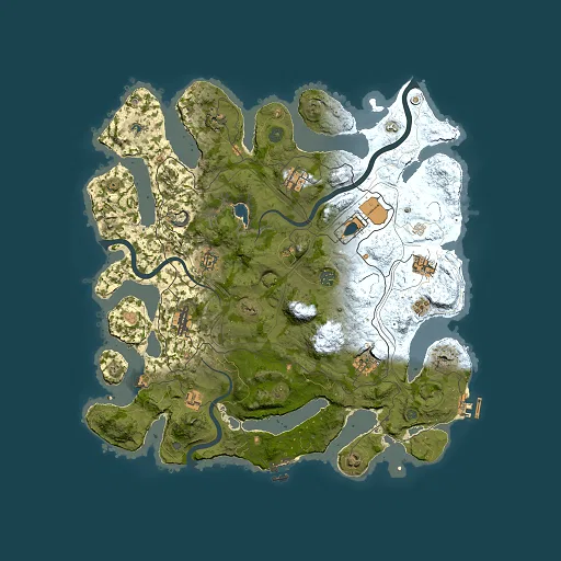 Rust map seed 1, 4200x4200m top-down preview