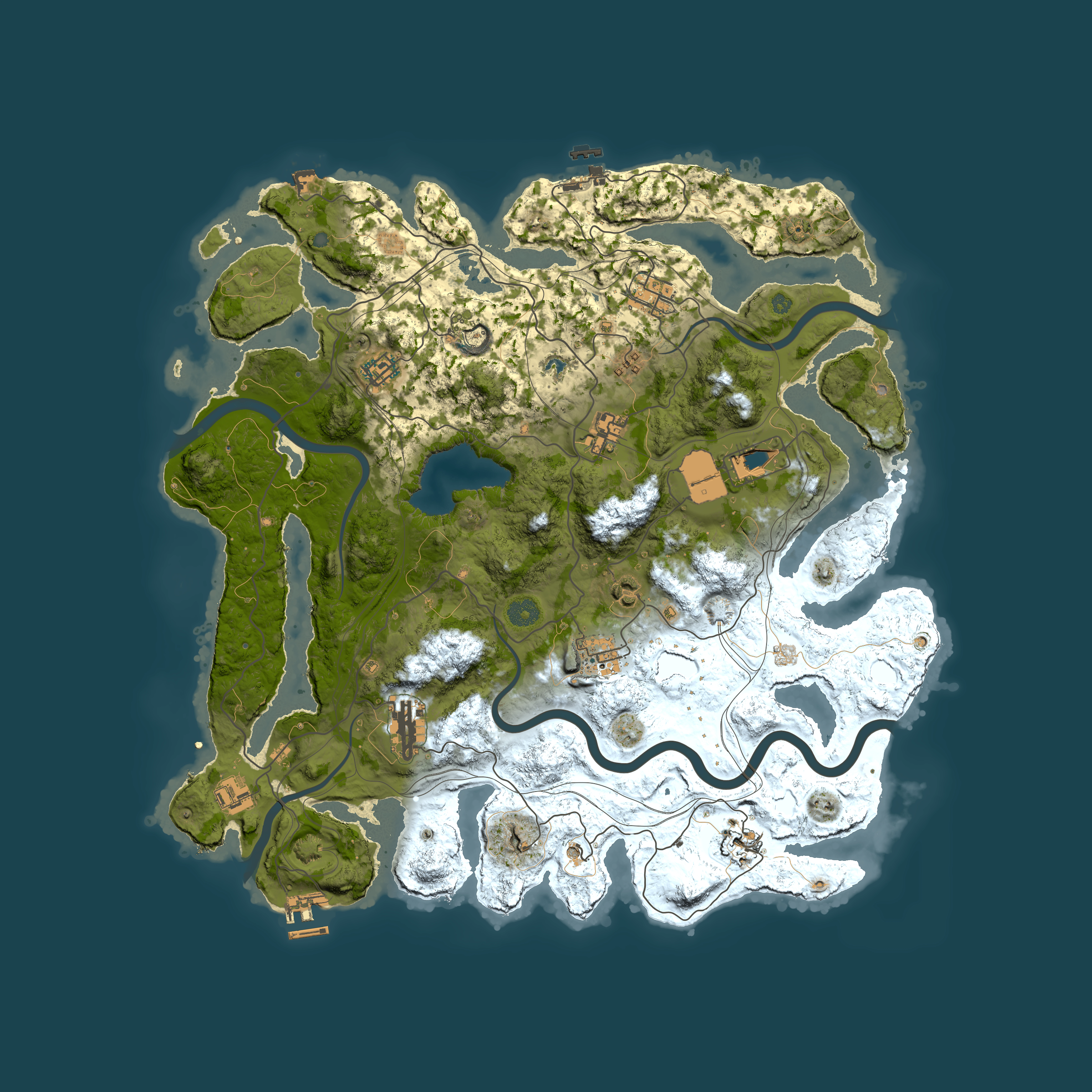 Full top-down render of Rust map seed 1337, 4250x4250m