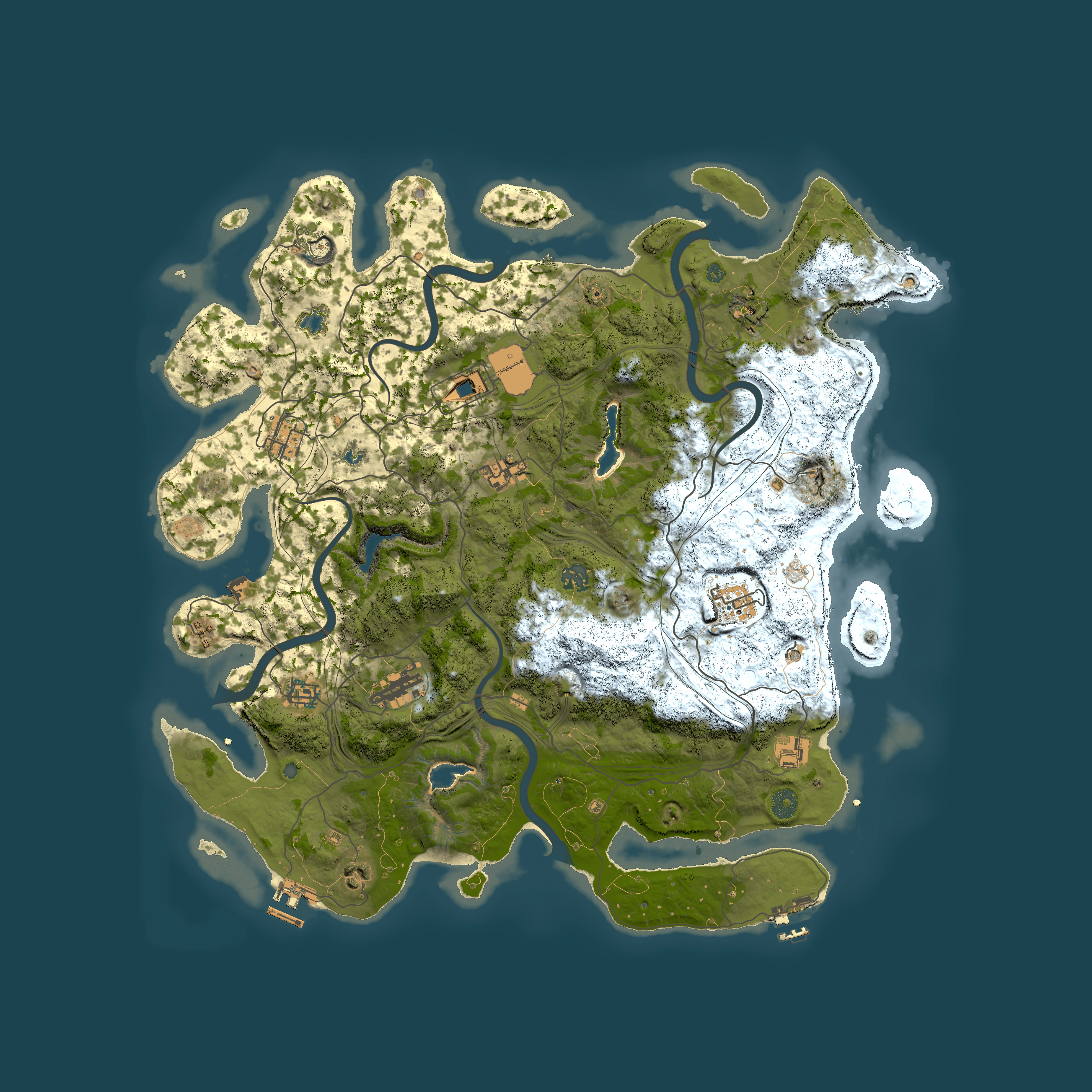 Full top-down render of Rust map seed 149393852, 4500x4500m