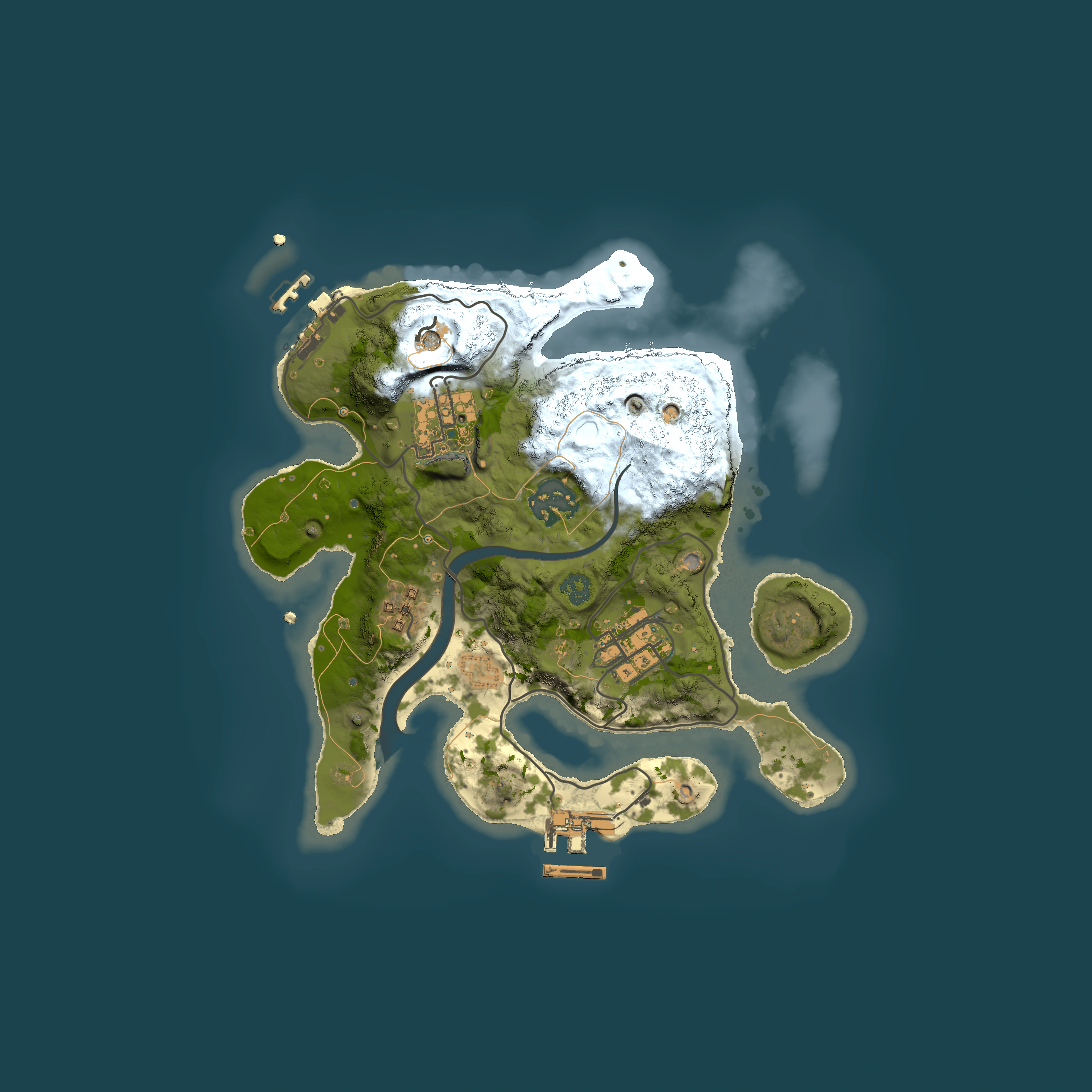 Full top-down render of Rust map seed 1419868067, 2500x2500m