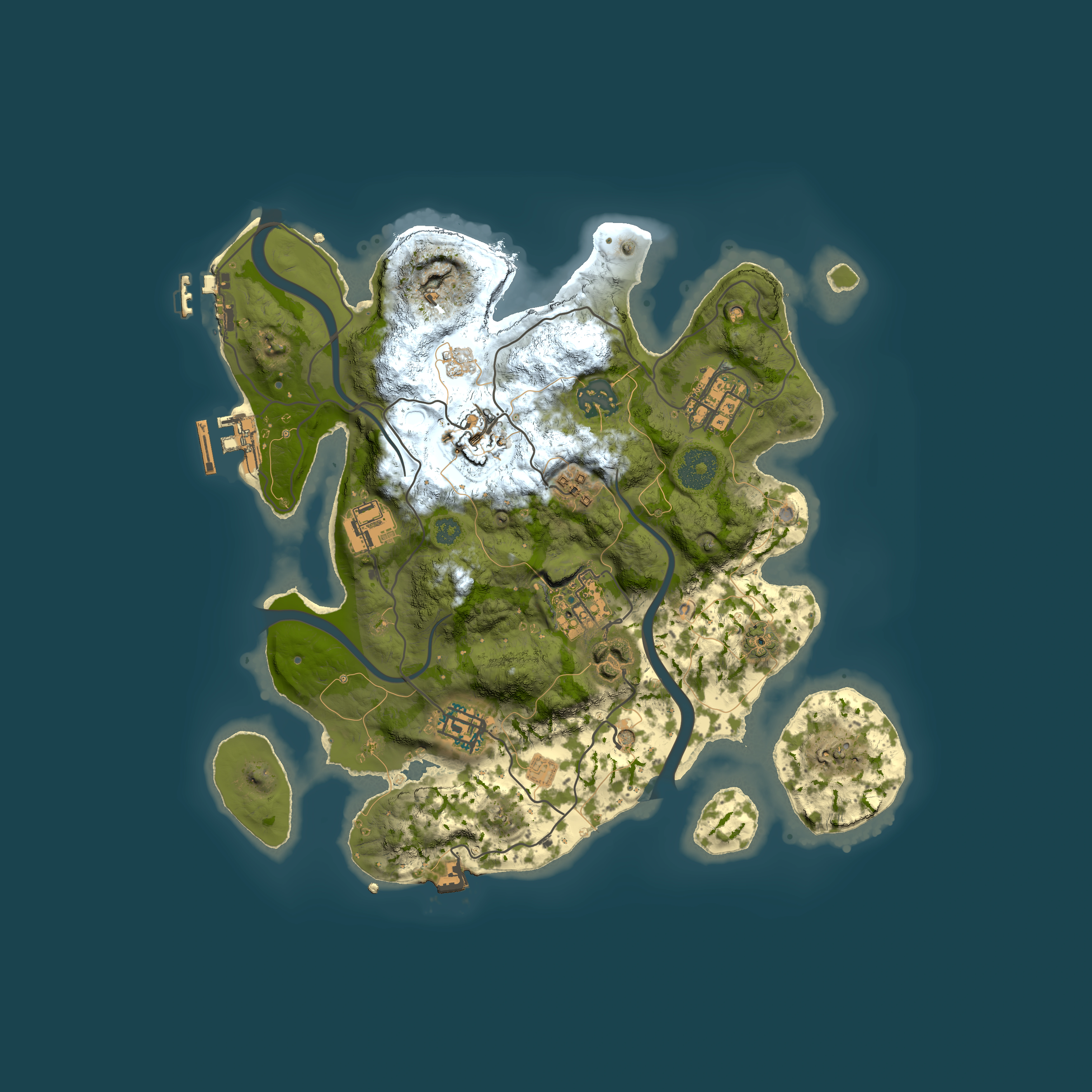 Full top-down render of Rust map seed 1441532235, 3000x3000m