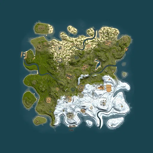 Rust map seed 0, 4250x4250m top-down preview
