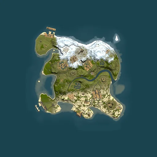 Rust map seed 1463957986, 2500x2500m top-down preview