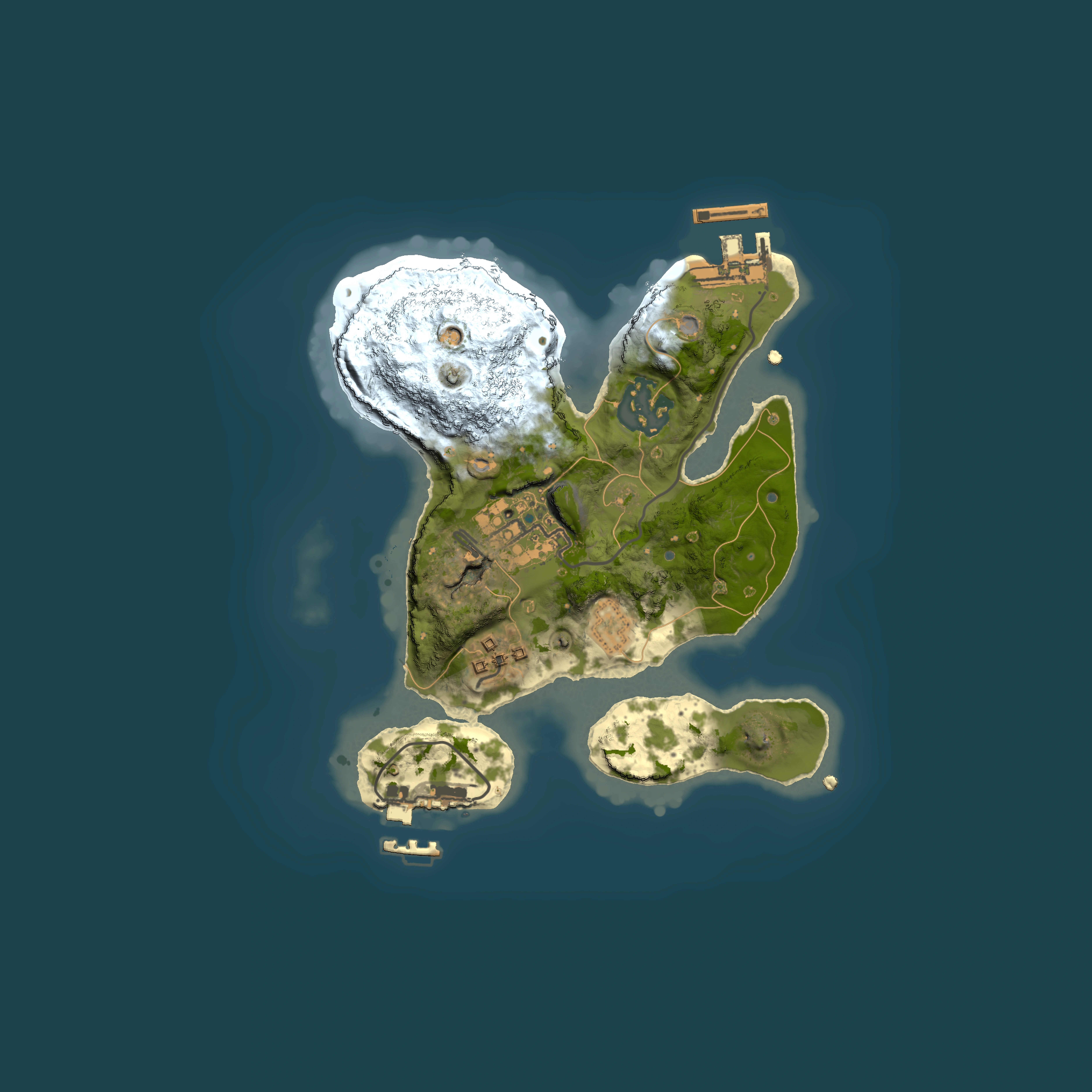 Full top-down render of Rust map seed 1376142890, 2000x2000m