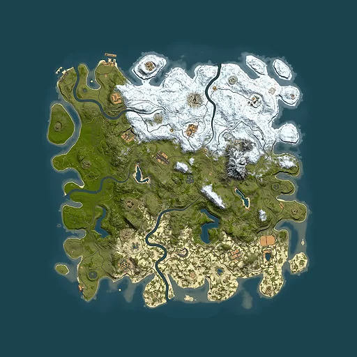Rust map seed 853783048, 5000x5000m top-down preview