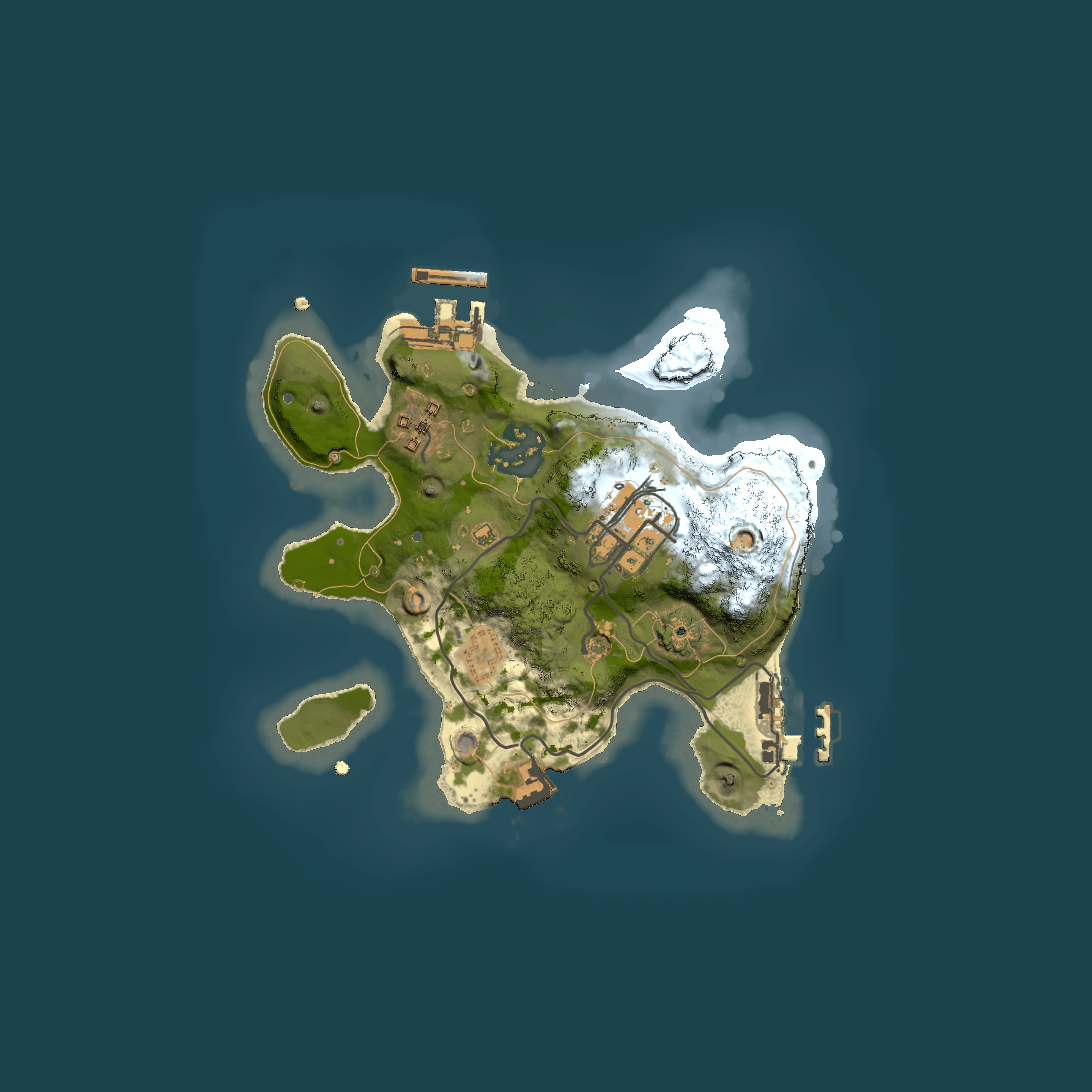 Full top-down render of Rust map seed 1739528287, 2000x2000m