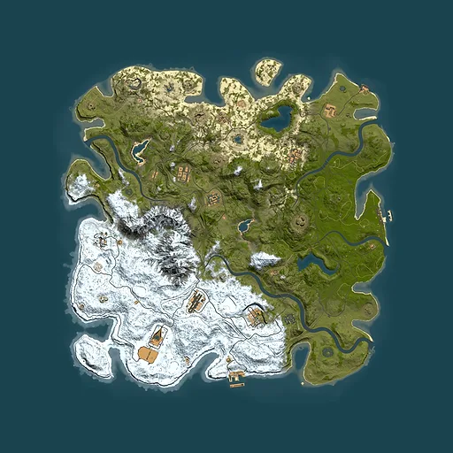 Rust map seed 74124908, 5000x5000m top-down preview