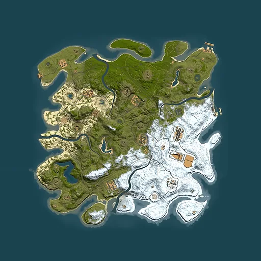 Rust map seed 64003244, 4500x4500m top-down preview