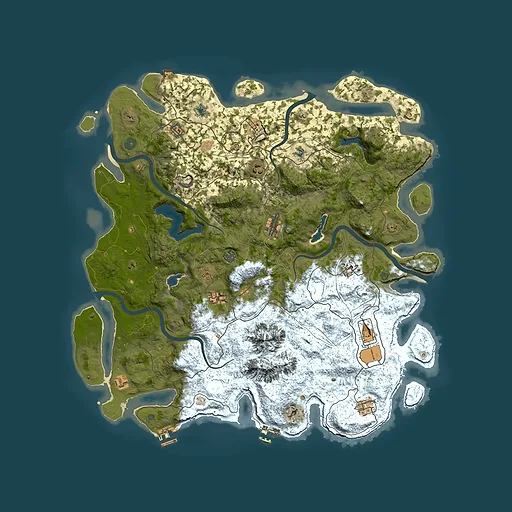 Rust map seed 36214785, 5000x5000m top-down preview