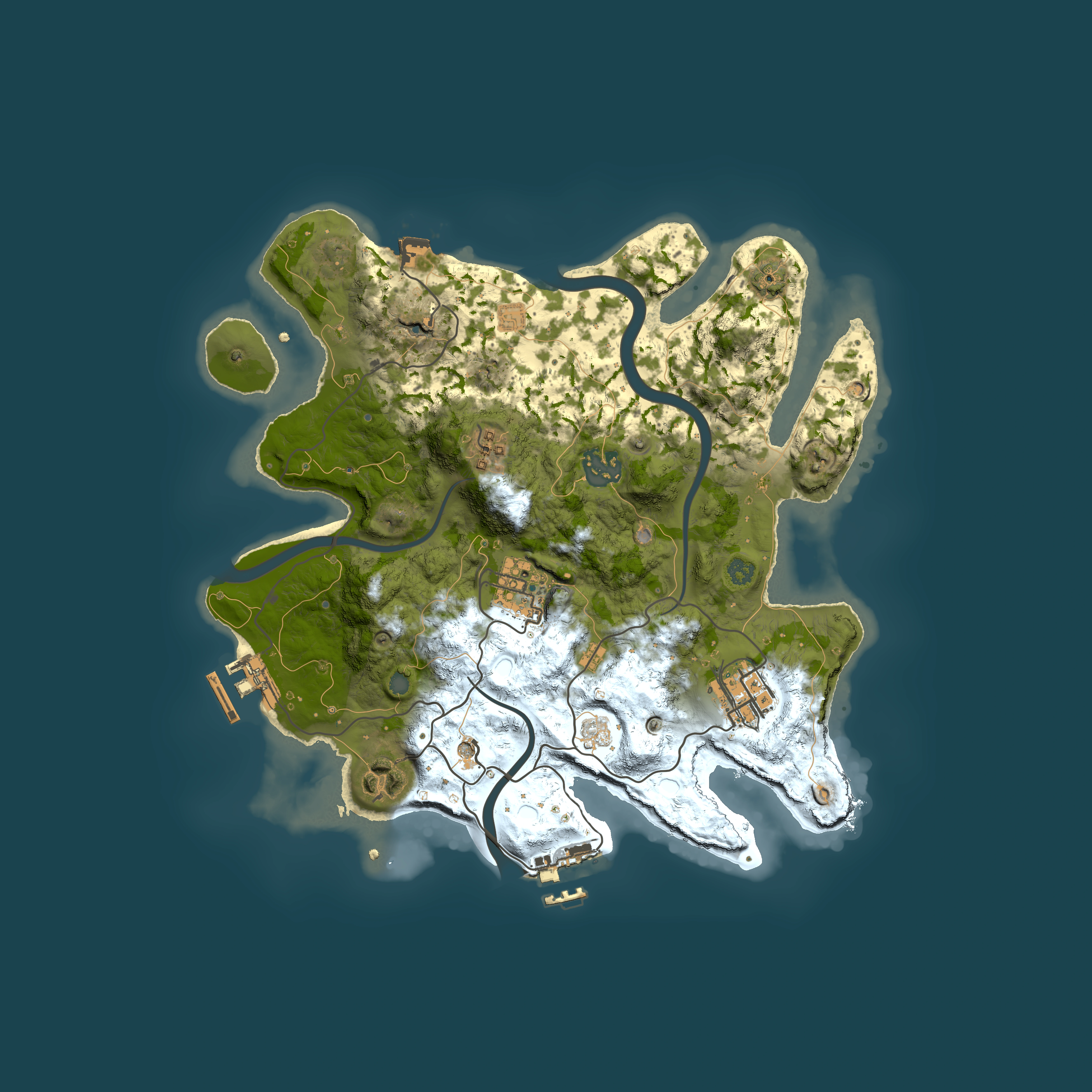 Full top-down render of Rust map seed 1527089871, 3000x3000m