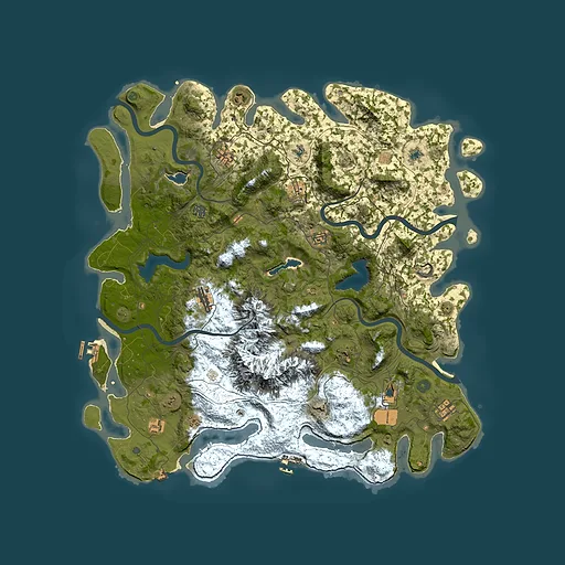 Rust map seed 226557863, 5000x5000m top-down preview