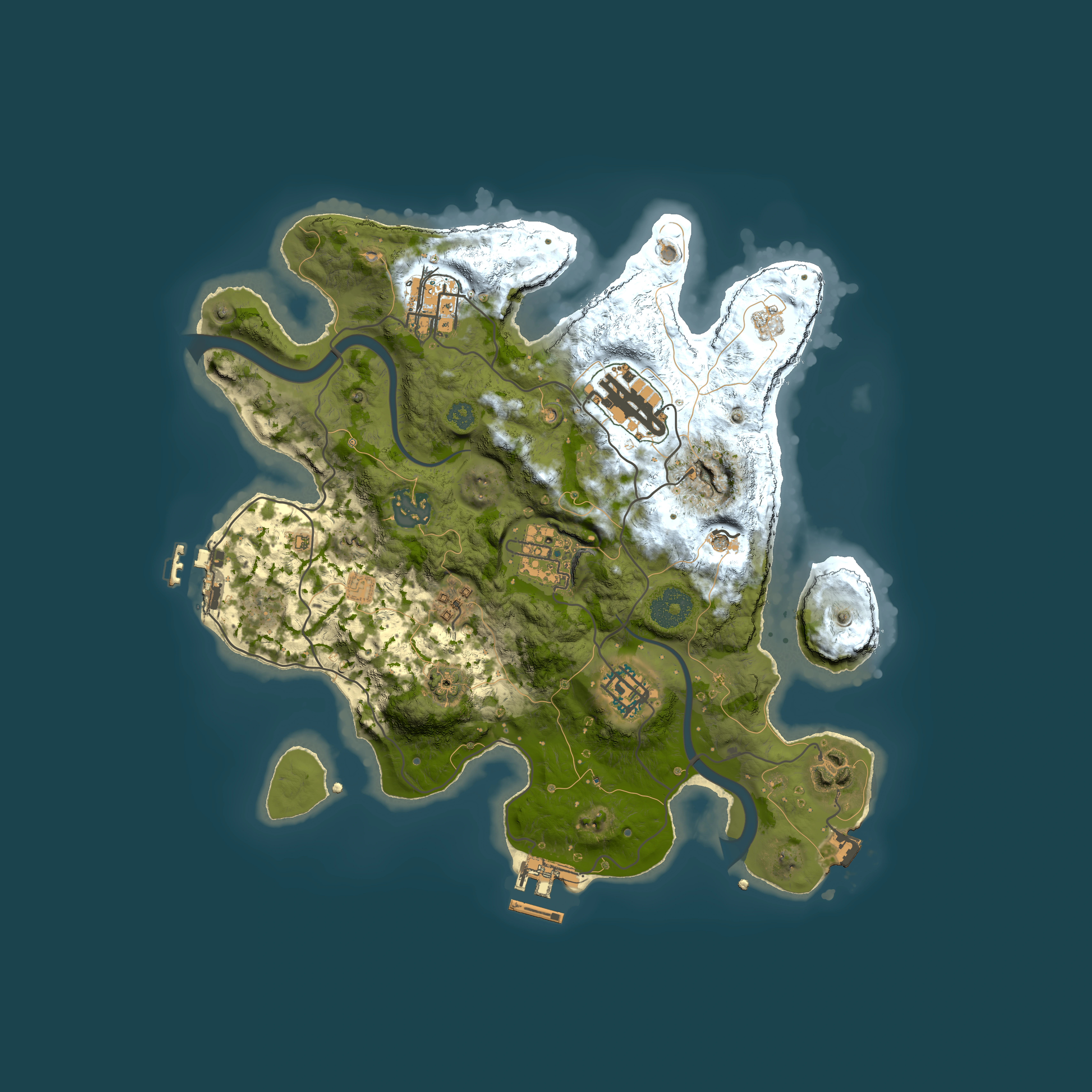 Full top-down render of Rust map seed 1451584753, 3000x3000m