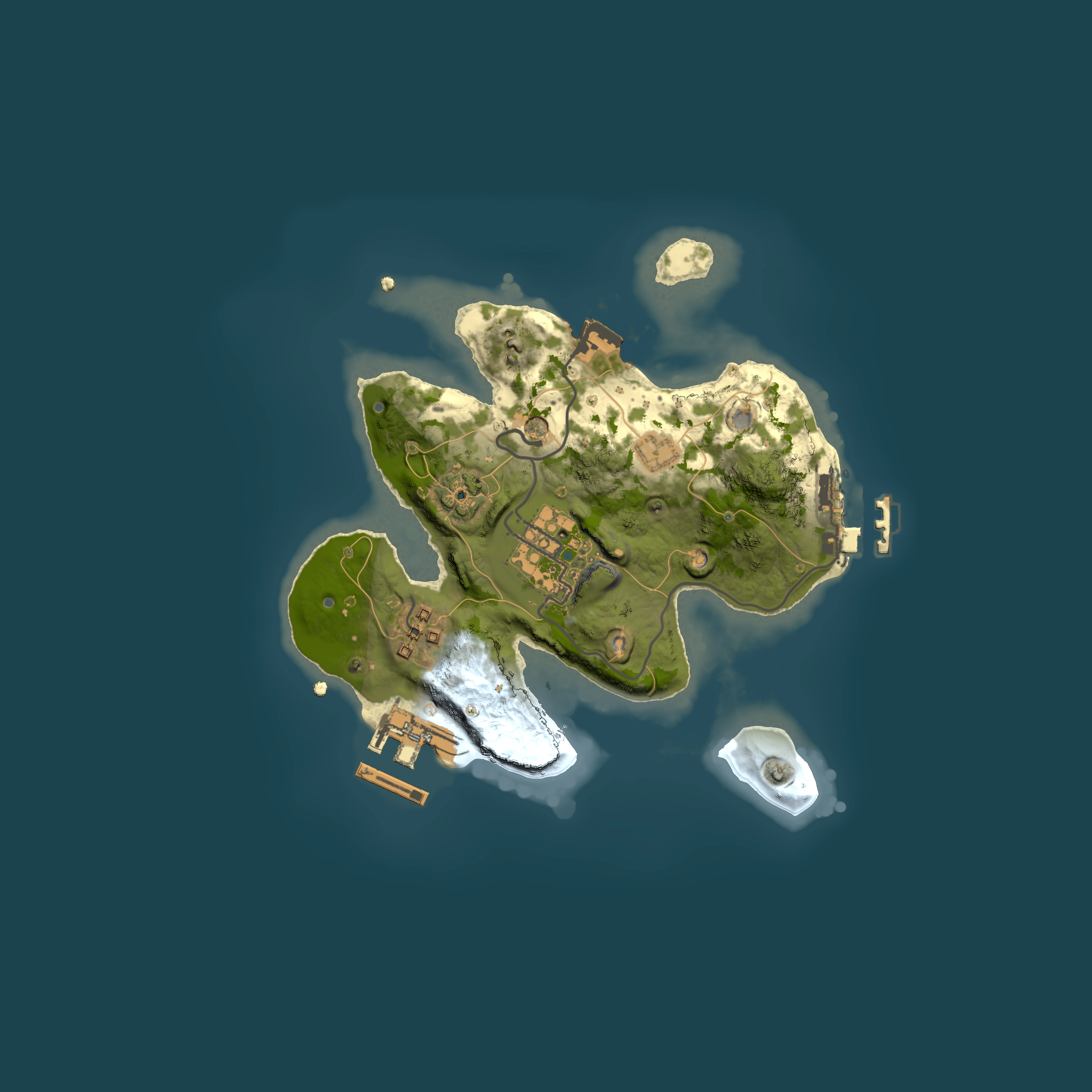 Full top-down render of Rust map seed 1258454092, 2000x2000m