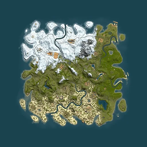 Rust map seed 243808813, 5000x5000m top-down preview