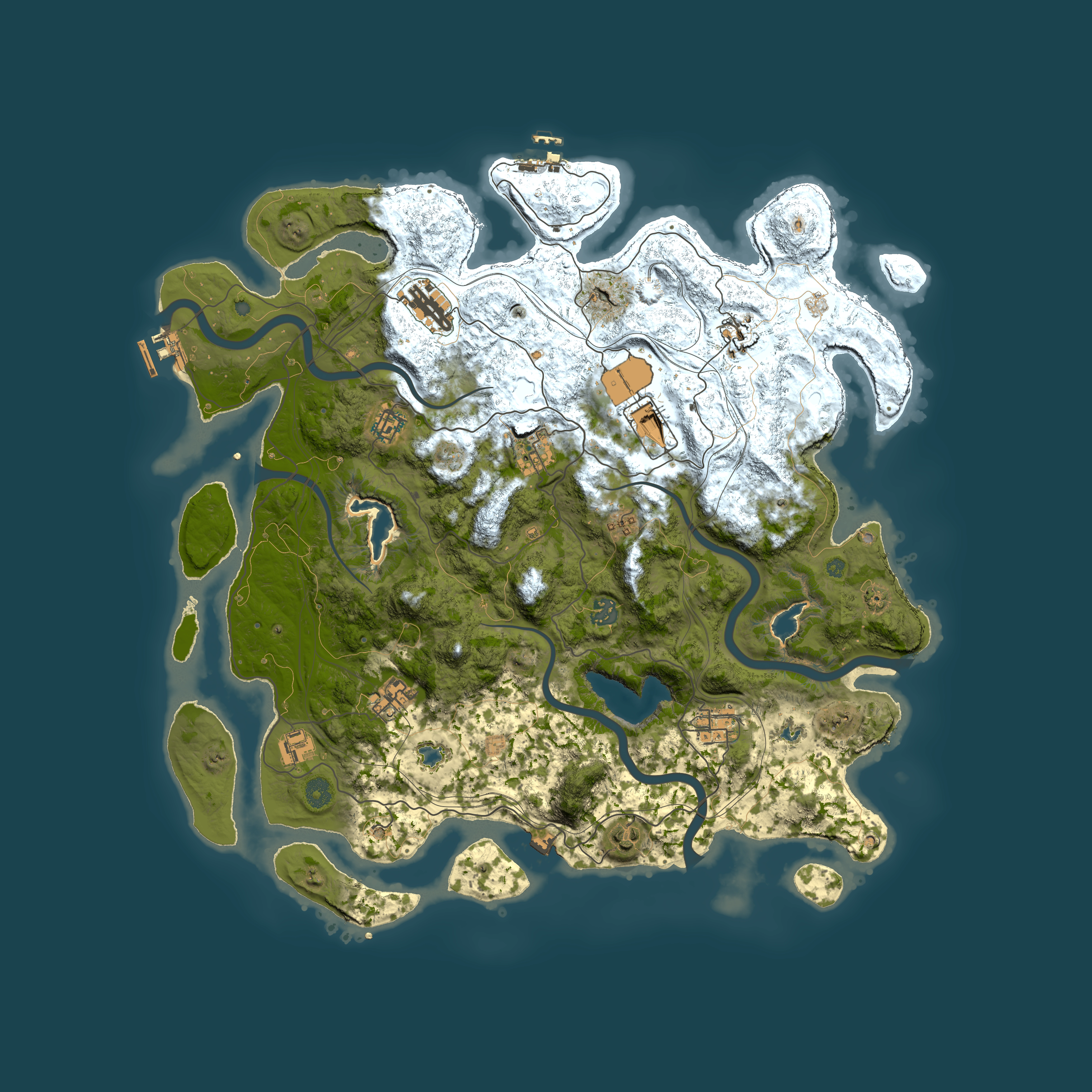 Full top-down render of Rust map seed 303871642, 4500x4500m