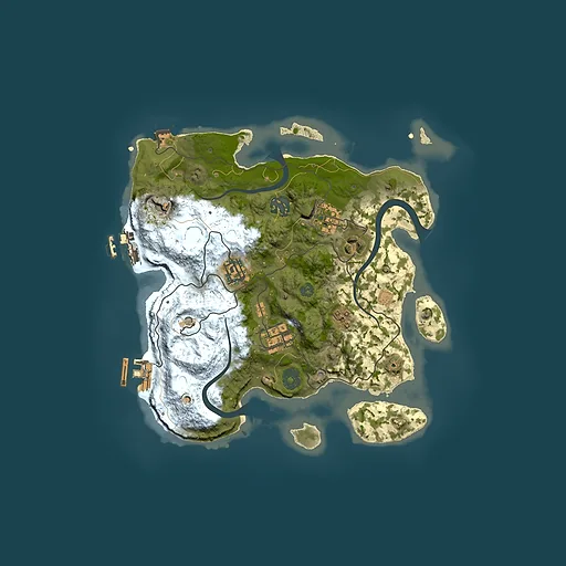 Rust map seed 242229220, 3000x3000m top-down preview