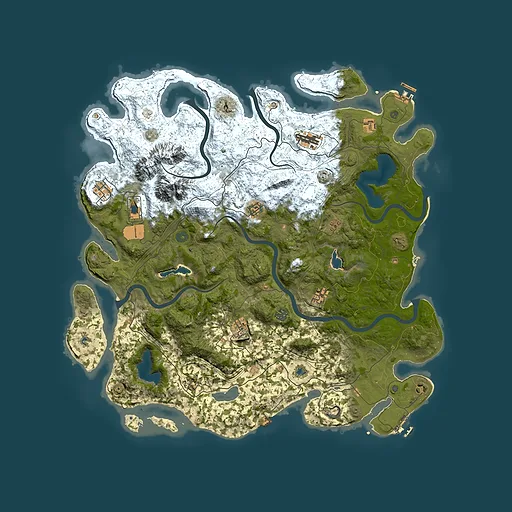 Rust map seed 134383562, 5000x5000m top-down preview