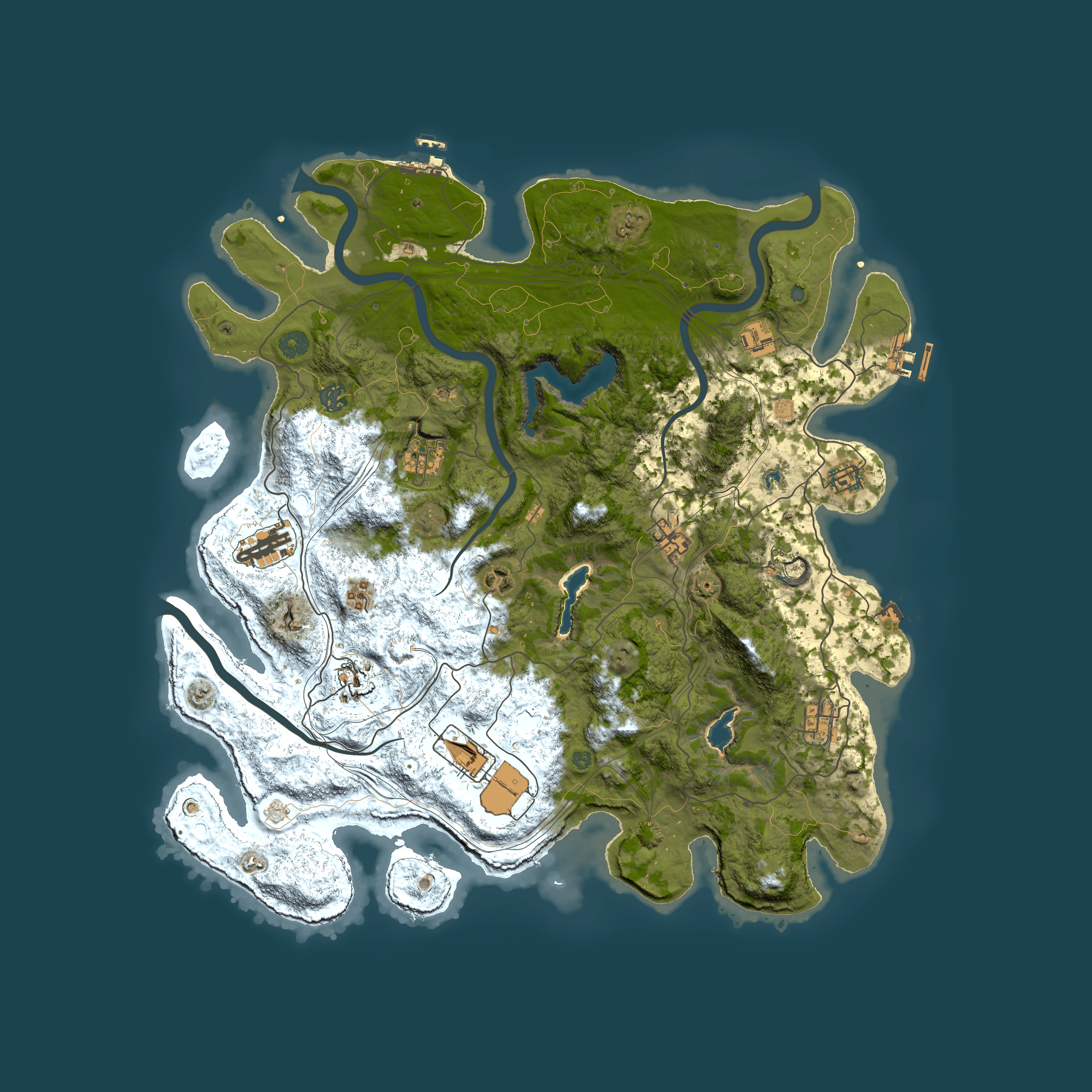 Full top-down render of Rust map seed 226321766, 4500x4500m
