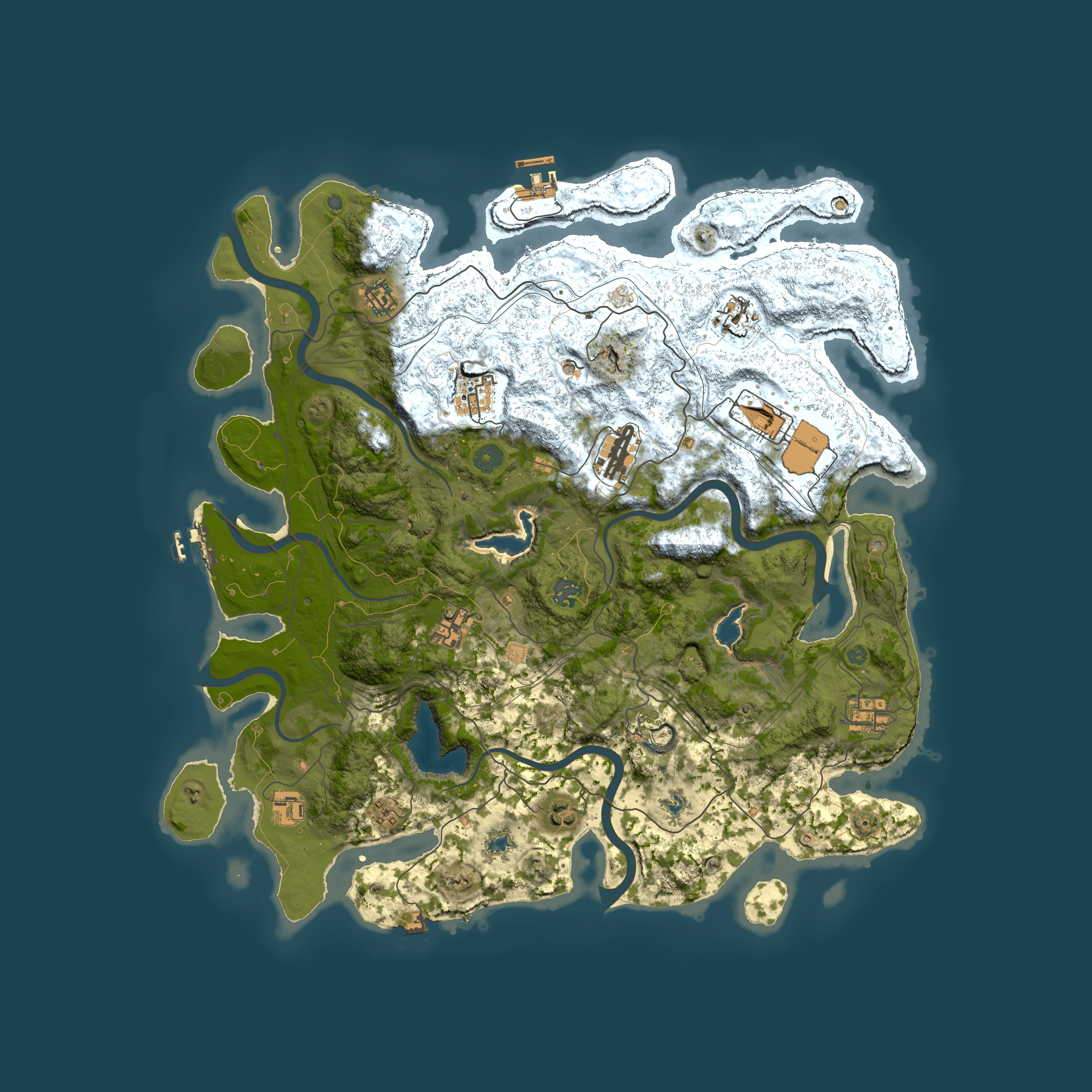 Full top-down render of Rust map seed 345634136, 4500x4500m