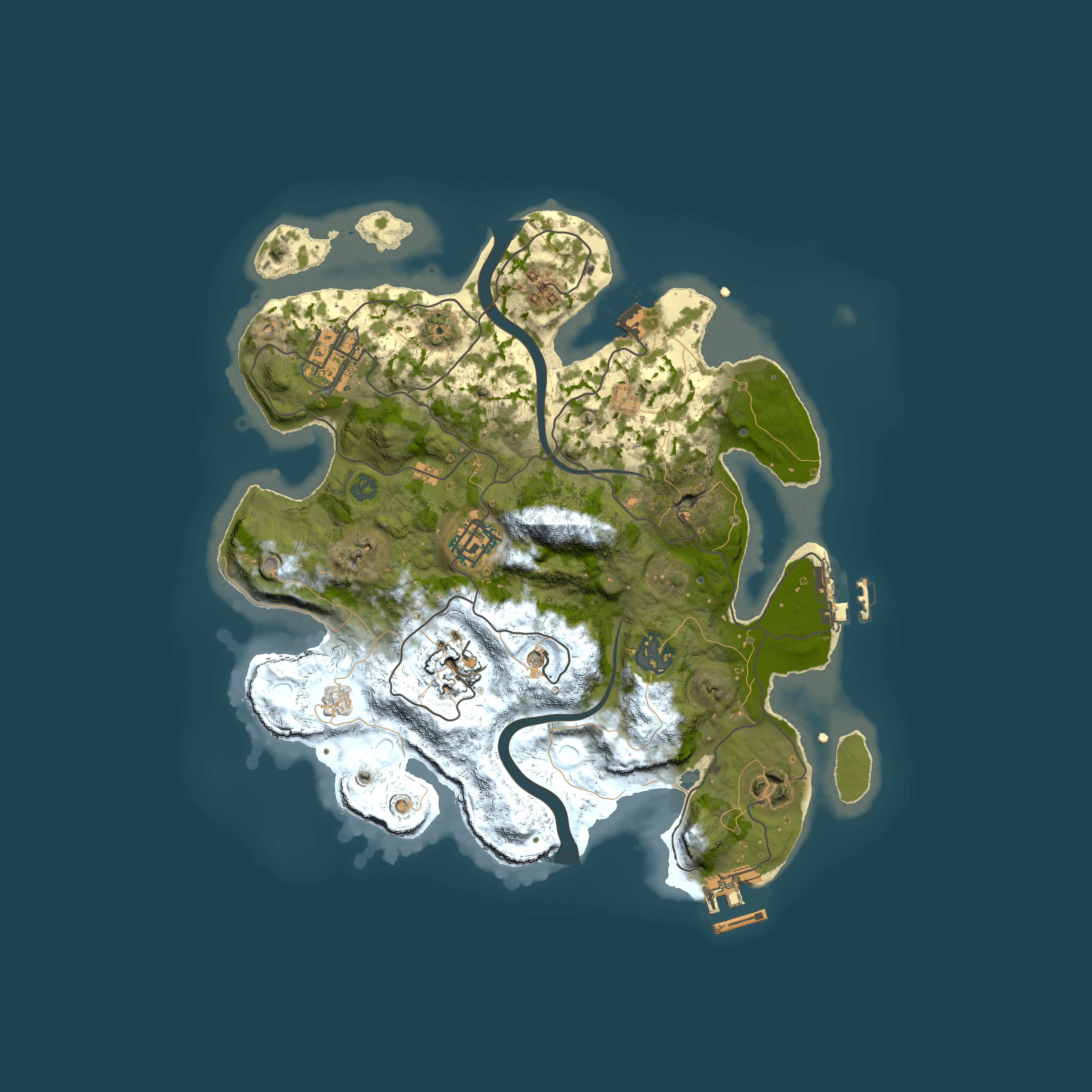 Full top-down render of Rust map seed 1683910361, 3000x3000m