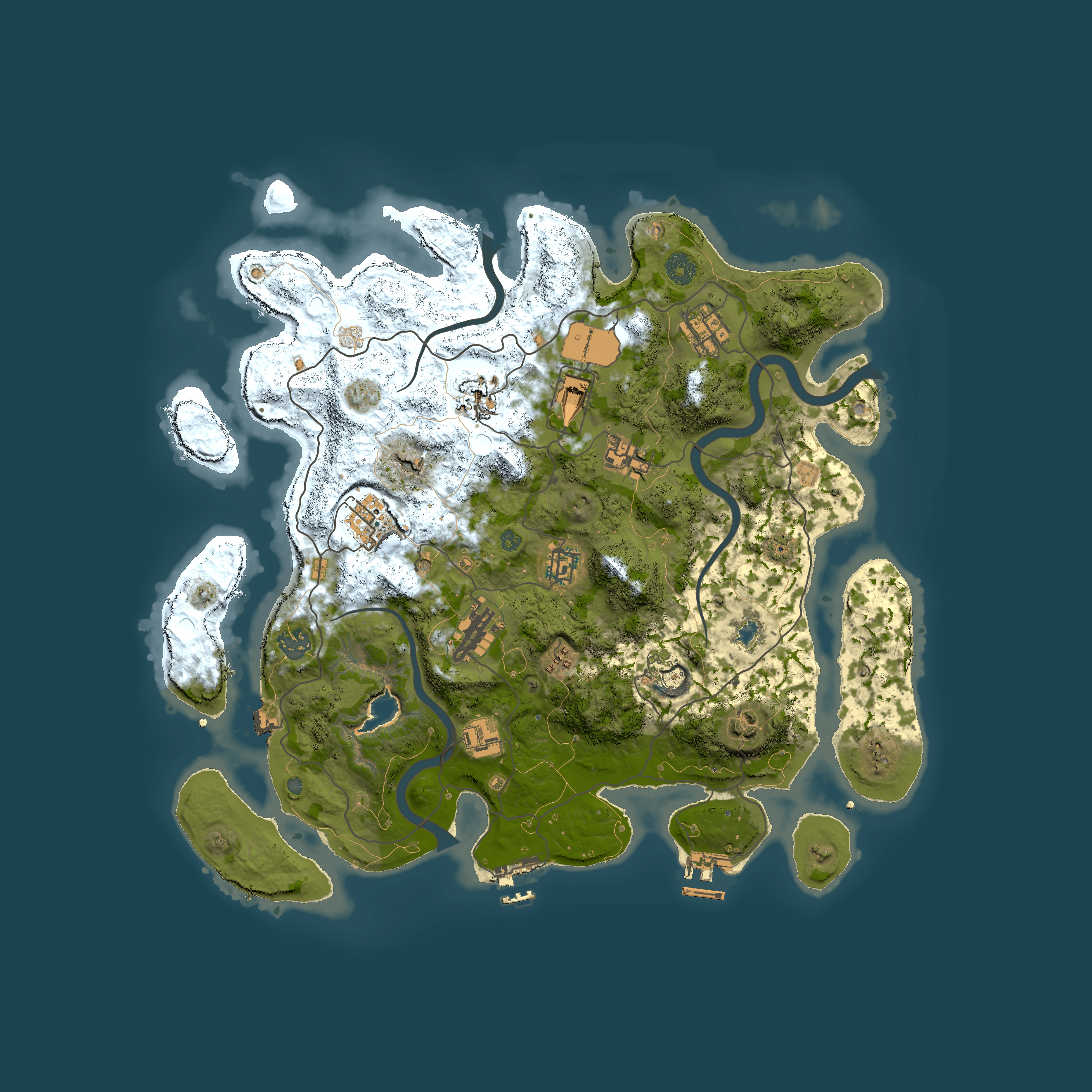 Full top-down render of Rust map seed 920936864, 4000x4000m