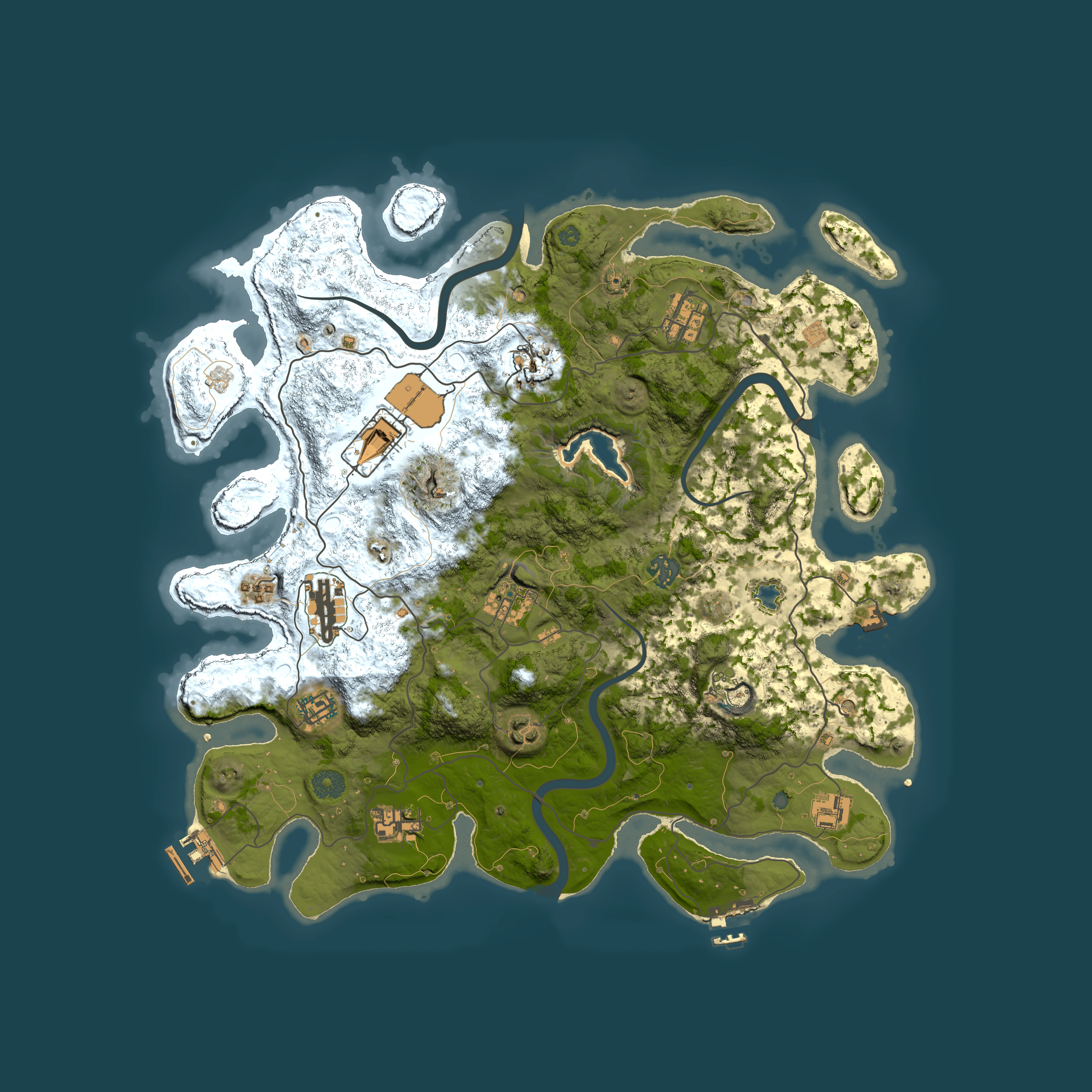 Full top-down render of Rust map seed 1233572178, 4000x4000m