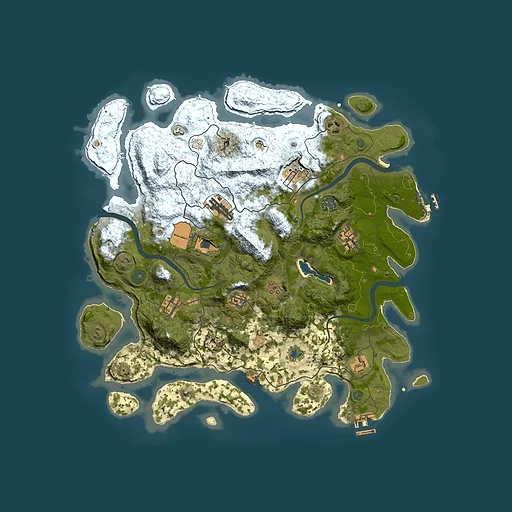 Rust map seed 1110363840, 4000x4000m top-down preview