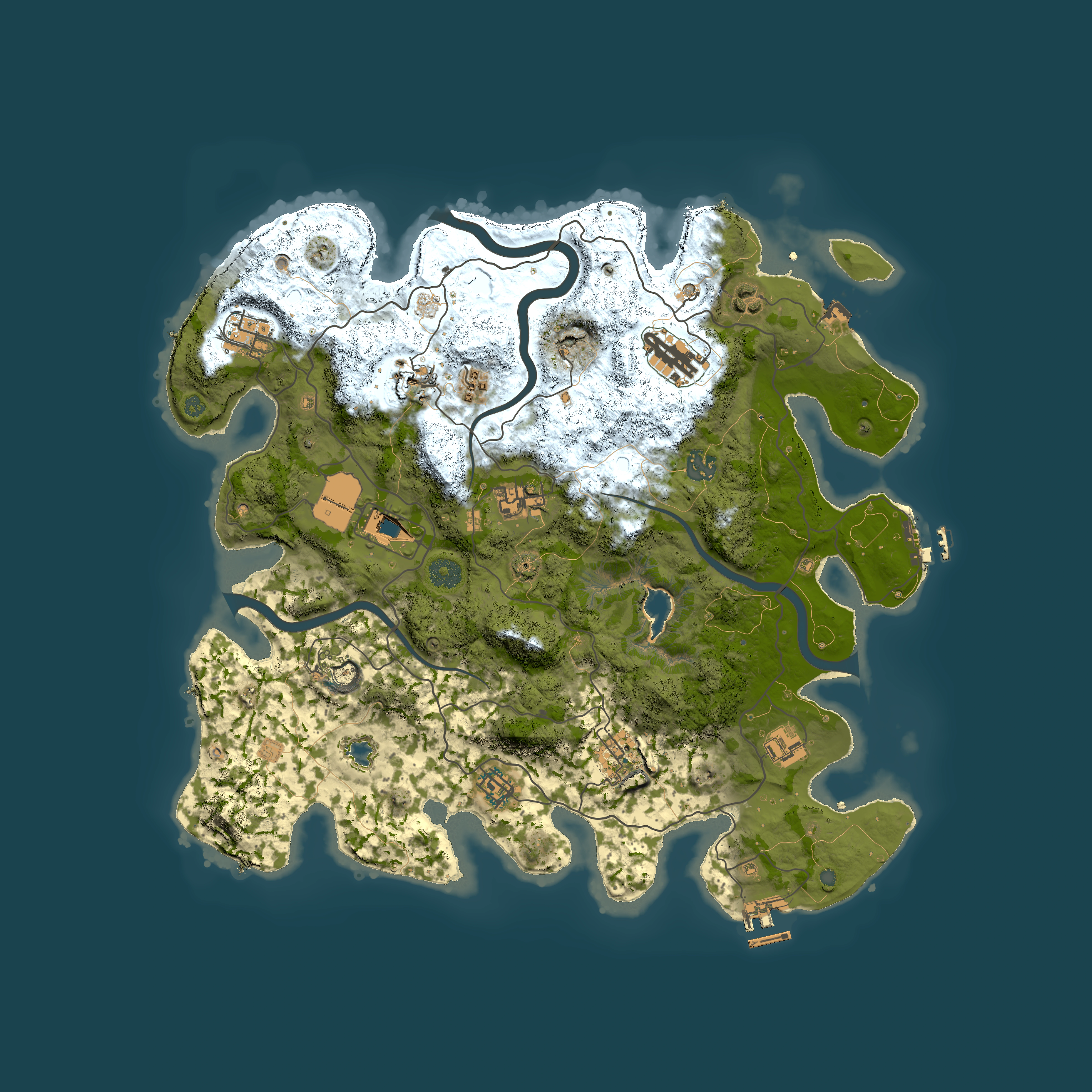 Full top-down render of Rust map seed 918628412, 4000x4000m