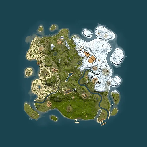 Rust map seed 1257007921, 4000x4000m top-down preview