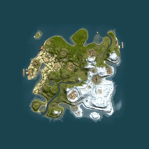 Rust map seed 1235336360, 3000x3000m top-down preview