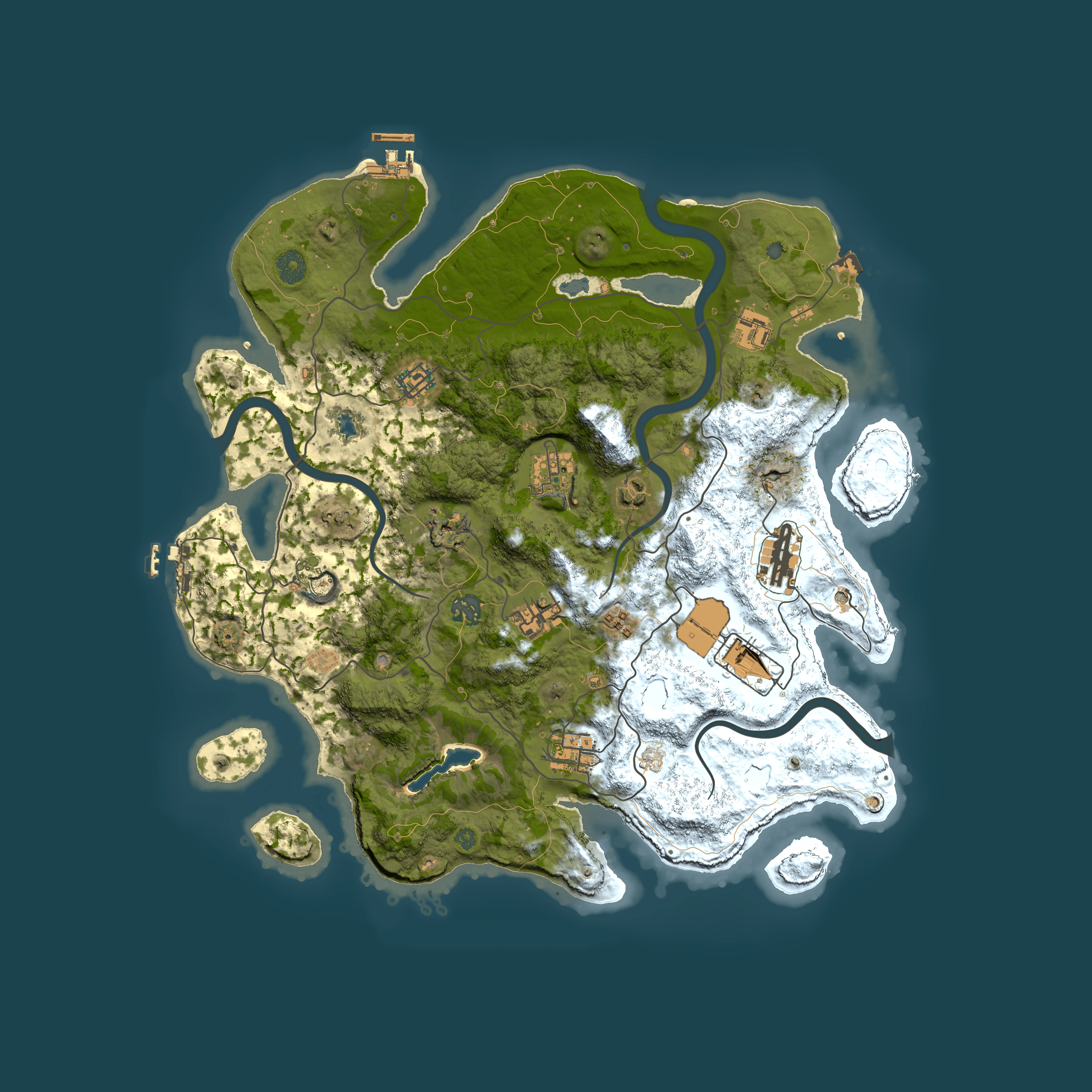 Full top-down render of Rust map seed 1715920487, 4000x4000m